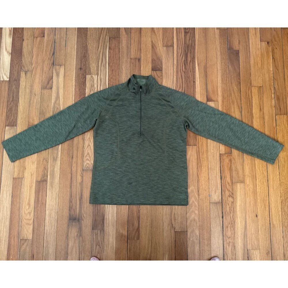 REI Quarter Zip Tech Shirt Men’s Soft Pullover Green MADE IN USA Size M